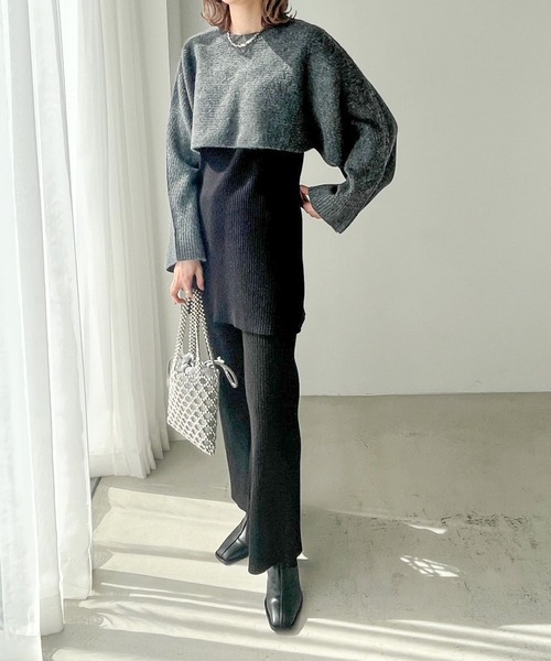 LOWRYS FARM（ローリーズファーム）の「ボレロ＊レイヤードキャミ３Ｐ　971119（つなぎ/オールインワン・レディース・ブラック/ブラウン/イエロー・FREE）」の7枚目の写真