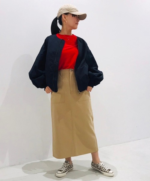 Grand PARK(グランドパーク)の「ノーカラーボリュームスリーブブルゾン(ブルゾン・レディース・ネイビー/ナチュラル/ライトグリーン・FREE)」の19枚目の写真