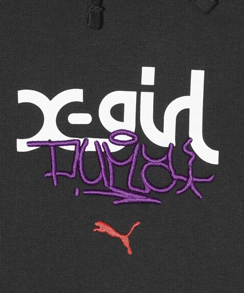 PUMA（プーマ）の「PUMA X X-GIRL GRAPHIC HOODIE T（パーカー・レディース・グレー/オリーブ/ブラック・M/S）」の7枚目の写真