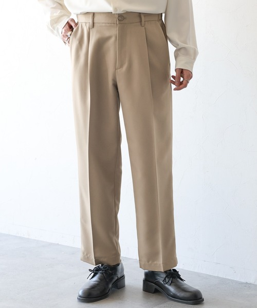 RAGEBLUE（レイジブルー）の「Silky twill tuck tapered slacks / シルキーツイル/セミワイド/タックテーパードスラックス（スラックス・メンズ・ライトグレー/ダークグレー/ブラウン/グリーン/ブラック・SMALL/MEDIUM/LARGE）」の10枚目の写真