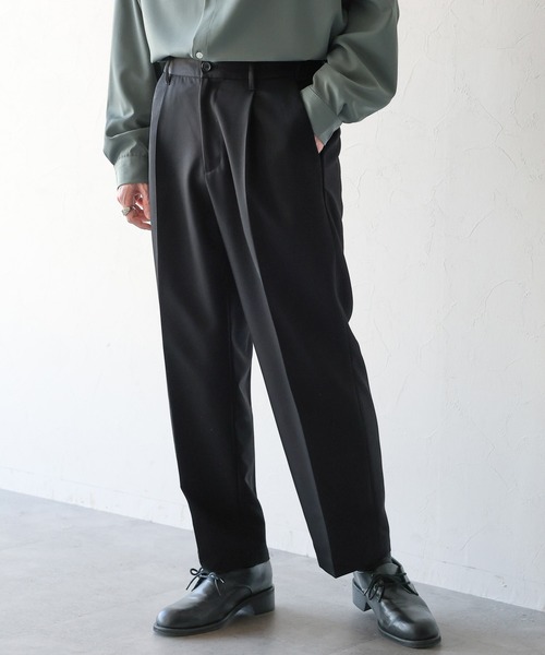 RAGEBLUE（レイジブルー）の「Silky twill tuck tapered slacks / シルキーツイル/セミワイド/タックテーパードスラックス（スラックス・メンズ・ライトグレー/ダークグレー/ブラウン/グリーン/ブラック・SMALL/MEDIUM/LARGE）」の18枚目の写真