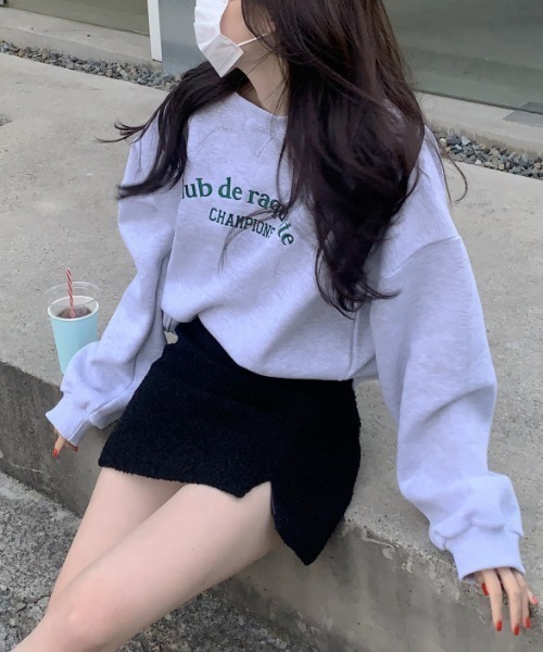 LAC-VERT（ラック・ヴェール）の「刺繍ロゴ オーバーサイズスウェット/トレーナー（スウェット・レディース・ライトグレー/ネイビー/グレー・FREE）」の13枚目の写真