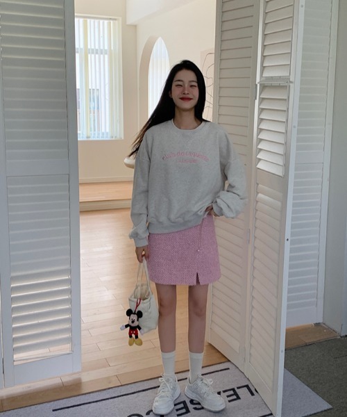 mite オーバーサイズ スウェット ロゴスウェット Olu. トレーナー スウェット オーバーサイズロゴスウェット