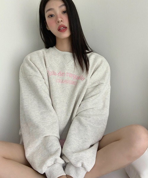 セール】刺繍ロゴ オーバーサイズスウェット/トレーナー