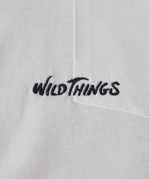 WILD THINGS（ワイルドシングス）の「【WILDTHINGS別注】ロゴ刺繍半袖Tシャツ（Tシャツ/カットソー・メンズ・ホワイト/グレー/チャコールグレー/ネイビー・MEDIUM/LARGE）」の5枚目の写真