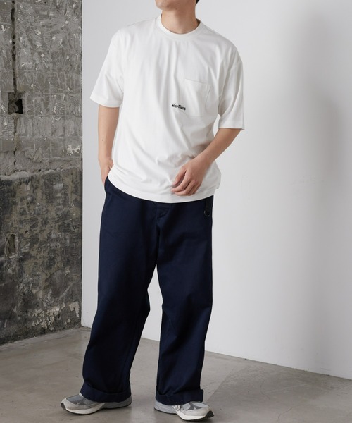 WILD THINGS（ワイルドシングス）の「【WILDTHINGS別注】ロゴ刺繍半袖Tシャツ（Tシャツ/カットソー・メンズ・ホワイト/グレー/チャコールグレー/ネイビー・MEDIUM/LARGE）」の14枚目の写真