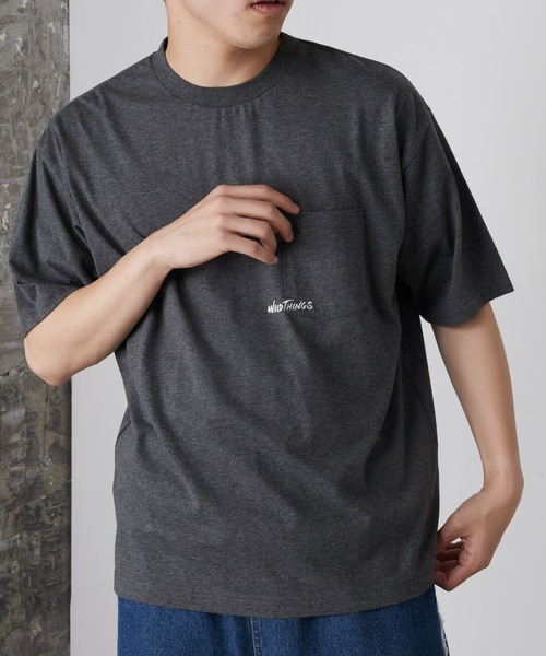 WILD THINGS（ワイルドシングス）の「【WILDTHINGS別注】ロゴ刺繍半袖Tシャツ（Tシャツ/カットソー・メンズ・ホワイト/グレー/チャコールグレー/ネイビー・MEDIUM/LARGE）」の19枚目の写真