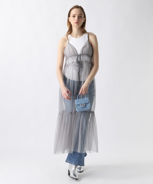 FOREVER 21(フォーエバー トゥエンティーワン)の「フロントリボンラメチュールワンピース(ワンピース・レディース・アイボリー/ブラック/チャコールグレー・FREE)」の8枚目の写真