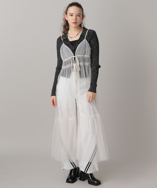 FOREVER 21(フォーエバー トゥエンティーワン)の「フロントリボンラメチュールワンピース(ワンピース・レディース・アイボリー/ブラック/チャコールグレー・FREE)」の14枚目の写真