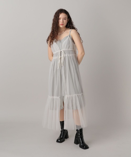 FOREVER 21(フォーエバー トゥエンティーワン)の「フロントリボンラメチュールワンピース(ワンピース・レディース・アイボリー/ブラック/チャコールグレー・FREE)」の16枚目の写真