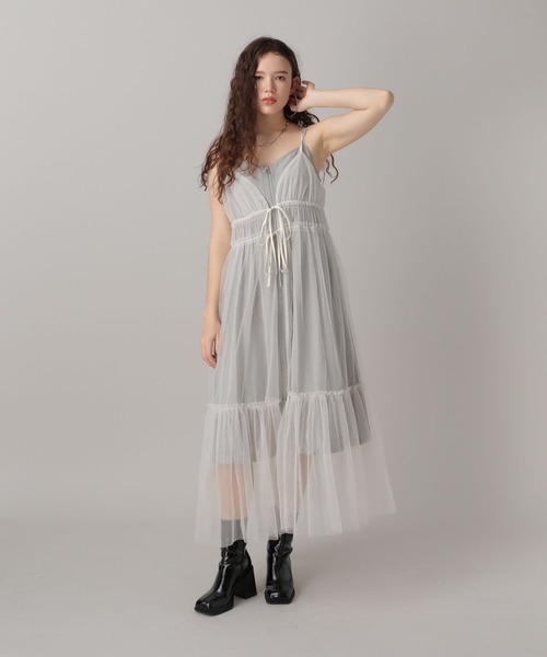 FOREVER 21(フォーエバー トゥエンティーワン)の「フロントリボンラメチュールワンピース(ワンピース・レディース・アイボリー/ブラック/チャコールグレー・FREE)」の17枚目の写真