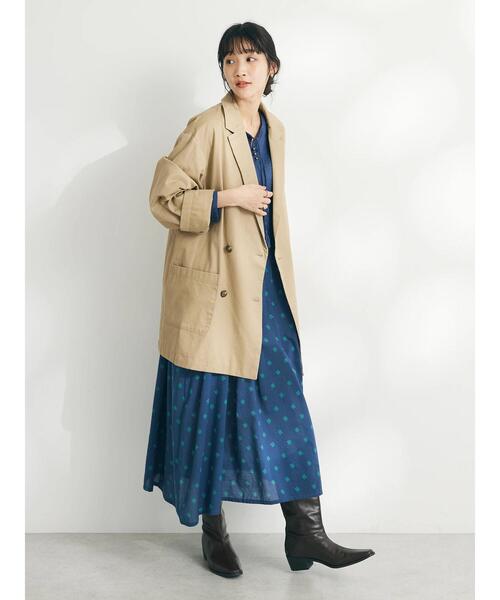 CRAFT STANDARD BOUTIQUE(クラフトスタンダードブティック)の「インド綿混キルト切替花柄ワンピース(ワンピース・レディース・ブルー/ブラック/ネイビー・FREE)」の14枚目の写真