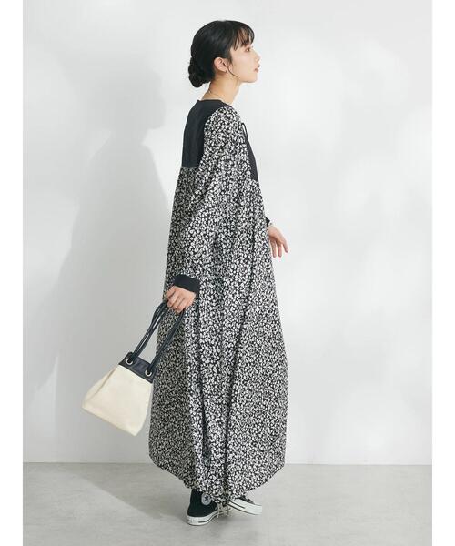 CRAFT STANDARD BOUTIQUE(クラフトスタンダードブティック)の「インド綿混キルト切替花柄ワンピース(ワンピース・レディース・ブルー/ブラック/ネイビー・FREE)」の20枚目の写真