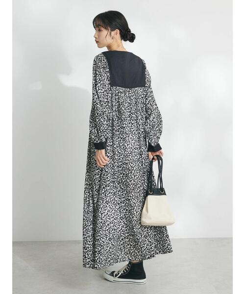 CRAFT STANDARD BOUTIQUE(クラフトスタンダードブティック)の「インド綿混キルト切替花柄ワンピース(ワンピース・レディース・ブルー/ブラック/ネイビー・FREE)」の21枚目の写真