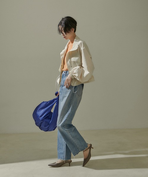 SALON adam et rope'（サロン アダム エ ロペ）の「サテンラウンドトートバッグ（トートバッグ・レディース・ピンク系その他2/ライトグレー/ブルー・FREE）」の8枚目の写真