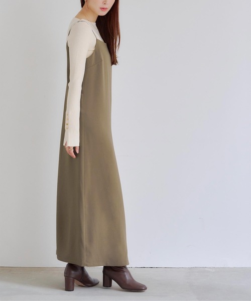 titivate（ティティベイト）の「Iラインキャミソールワンピース（ワンピース・レディース・ライトブルー/ベージュ系その他/アイボリー/ブラック・L/M/S/PS(XS－S)）」の3枚目の写真