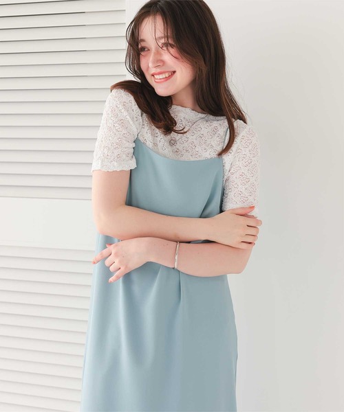 titivate（ティティベイト）の「Iラインキャミソールワンピース（ワンピース・レディース・ライトブルー/ベージュ系その他/アイボリー/ブラック・L/M/S/PS(XS－S)）」の6枚目の写真