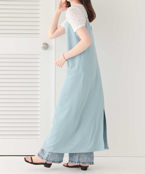 titivate（ティティベイト）の「Iラインキャミソールワンピース（ワンピース・レディース・ライトブルー/ベージュ系その他/アイボリー/ブラック・L/M/S/PS(XS－S)）」の7枚目の写真