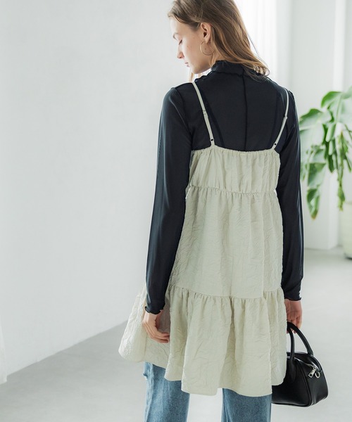coca(coca)(コカ)の「シースルーレイヤードトップス(Tシャツ/カットソー・レディース・ベージュ/ライトグリーン/ブラック/アイボリー・M/L/S)」の20枚目の写真