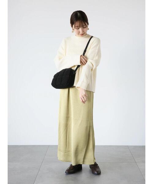 Te chichi TERRASSE（テチチテラス）の「ハイネックターンバックリブニット（ニット/セーター・レディース・ラベンダー/オフホワイト/チャコールグレー・F）」の6枚目の写真