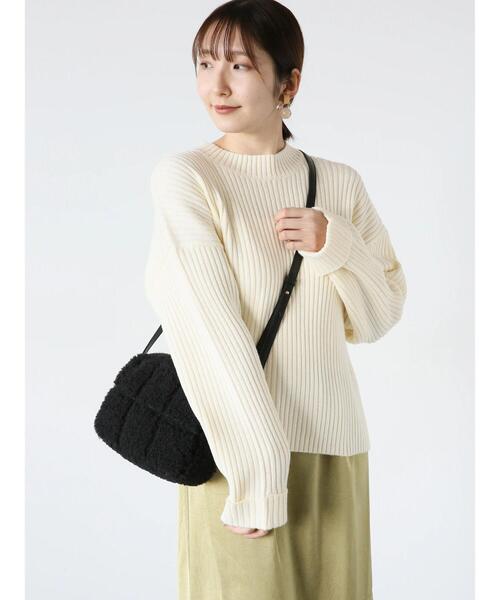 Te chichi TERRASSE（テチチテラス）の「ハイネックターンバックリブニット（ニット/セーター・レディース・ラベンダー/オフホワイト/チャコールグレー・F）」の10枚目の写真