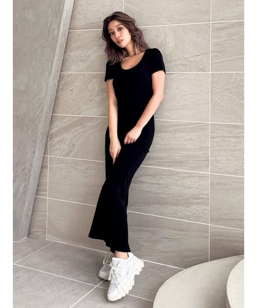 GYDA(ジェイダ)の「BACK OPENカップ付きフレアロングワンピース(ワンピース・レディース・その他1/ブラック・FREE)」の6枚目の写真