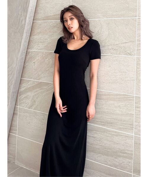 GYDA(ジェイダ)の「BACK OPENカップ付きフレアロングワンピース(ワンピース・レディース・その他1/ブラック・FREE)」の9枚目の写真