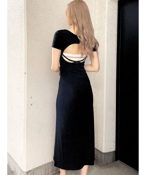 GYDA(ジェイダ)の「BACK OPENカップ付きフレアロングワンピース(ワンピース・レディース・その他1/ブラック・FREE)」の12枚目の写真