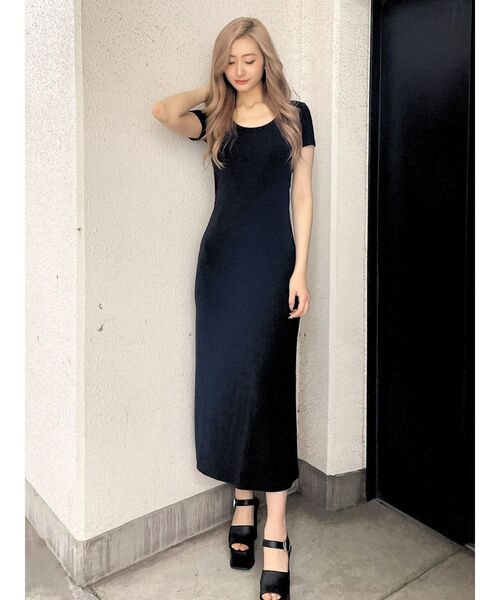 GYDA(ジェイダ)の「BACK OPENカップ付きフレアロングワンピース(ワンピース・レディース・その他1/ブラック・FREE)」の14枚目の写真