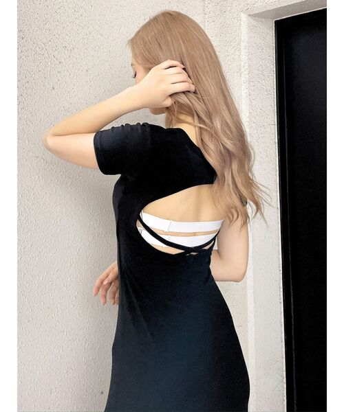 GYDA(ジェイダ)の「BACK OPENカップ付きフレアロングワンピース(ワンピース・レディース・その他1/ブラック・FREE)」の19枚目の写真