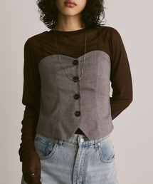 Aunt Marie's | フロントボタンビスチェ/セットアップ対応(チューブトップ)