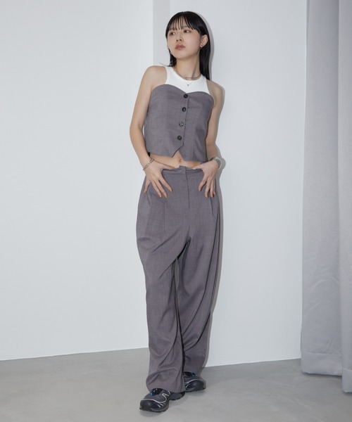 セール】フロントボタンビスチェ/セットアップ対応（チューブトップ