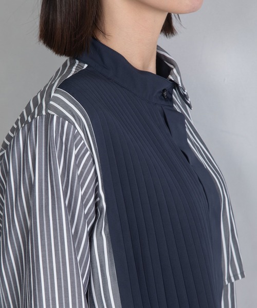 sacai アシンメトリー プリーツデザインブラウス ショルダー