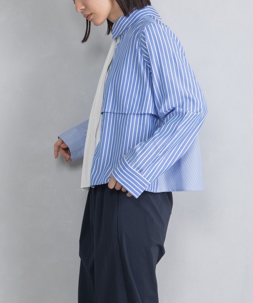 MARECHAL TERRE（マルシャルテル）の「アシンメトリープリーツシャツ（シャツ/ブラウス・レディース・ブラック系/ブルー系その他/ネイビー系/ホワイト系その他・MEDIUM）」の19枚目の写真