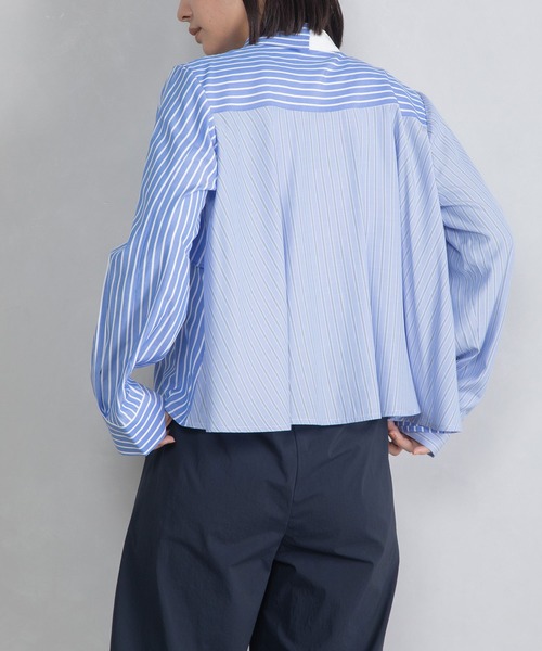 MARECHAL TERRE（マルシャルテル）の「アシンメトリープリーツシャツ（シャツ/ブラウス・レディース・ブラック系/ブルー系その他/ネイビー系/ホワイト系その他・MEDIUM）」の20枚目の写真