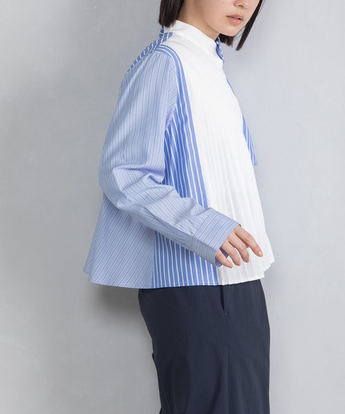 MARECHAL TERRE（マルシャルテル）の「アシンメトリープリーツシャツ（シャツ/ブラウス・レディース・ブラック系/ブルー系その他/ネイビー系/ホワイト系その他・MEDIUM）」の21枚目の写真