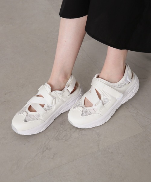 N.（N. Natural Beauty Basic）（エヌエヌナチュラルビューティーベーシック）の「◆メッシュスニーカー（スニーカー・レディース・オフホワイト/ブラック・MEDIUM/LARGE）」の9枚目の写真