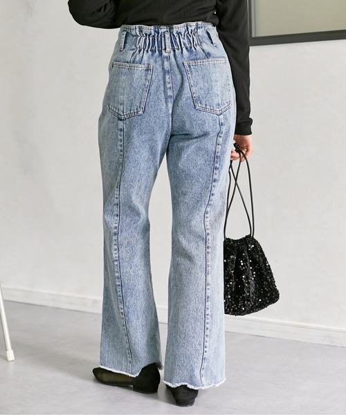 Thevon(ゼボン)の「セミフレアデニムパンツ(デニムパンツ・レディース・ブルー/ブラック/ネイビー/アイボリー・MEDIUM/SMALL)」の7枚目の写真