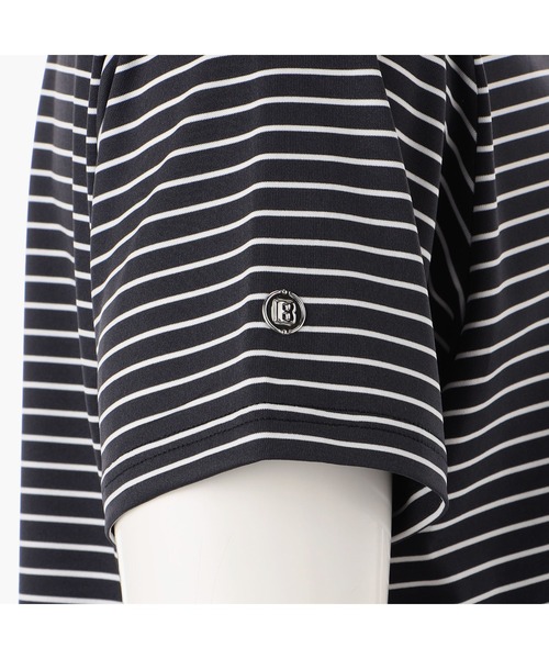 BRIEFING(ブリーフィング)の「【ブリーフィングゴルフ】MENS STRIPE HIGH NECK RELAXED FIT/メンズストライプハイネックリラックスドフィット(Tシャツ/カットソー・メンズ・ブルー/ブラック/ネイビー・L/M/XL/S)」の7枚目の写真
