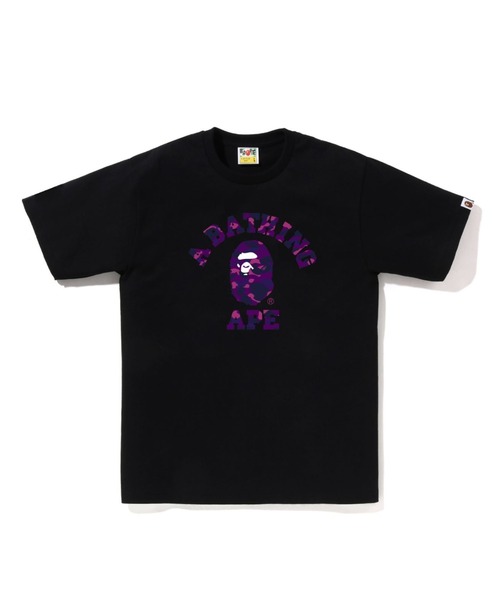A BATHING APE(アベイシングエイプ)の「COLOR CAMO COLLEGE TEE M(Tシャツ/カットソー・メンズ・ホワイト×パープル/ホワイト×イエロー/ブラック×イエロー/ホワイト×ネイビー/ホワイト×レッド/ブラック×レッド/ブラック×ブルー/ブラック×パープル・MEDIUM/XX-LARGE/LARGE/SMALL/X-LARGE/XXX-LARGE)」の5枚目の写真