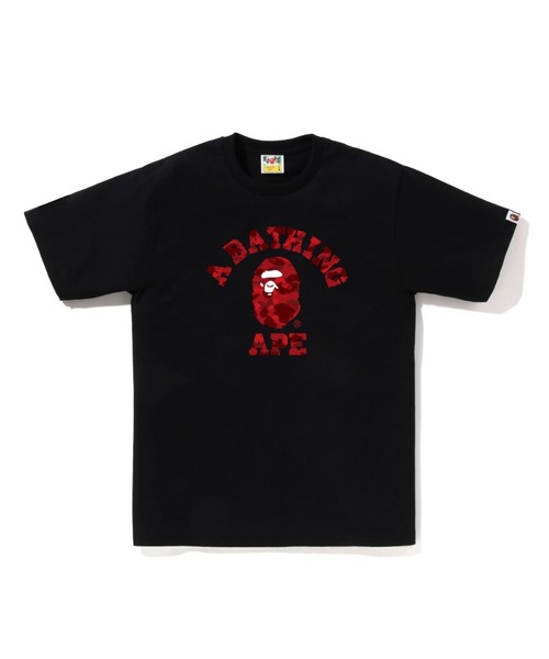 A BATHING APE(アベイシングエイプ)の「COLOR CAMO COLLEGE TEE M(Tシャツ/カットソー・メンズ・ホワイト×パープル/ホワイト×イエロー/ブラック×イエロー/ホワイト×ネイビー/ホワイト×レッド/ブラック×レッド/ブラック×ブルー/ブラック×パープル・MEDIUM/XX-LARGE/LARGE/SMALL/X-LARGE/XXX-LARGE)」の6枚目の写真