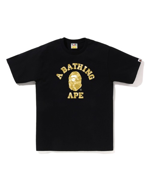 A BATHING APE(アベイシングエイプ)の「COLOR CAMO COLLEGE TEE M(Tシャツ/カットソー・メンズ・ホワイト×パープル/ホワイト×イエロー/ブラック×イエロー/ホワイト×ネイビー/ホワイト×レッド/ブラック×レッド/ブラック×ブルー/ブラック×パープル・MEDIUM/XX-LARGE/LARGE/SMALL/X-LARGE/XXX-LARGE)」の8枚目の写真