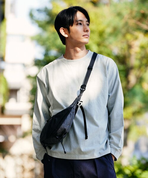 JOURNAL STANDARD(ジャーナルスタンダード)の「SNOW PEAK × JOURNAL STANDARD / 別注 Pigment Dyed Logo L/S Tshirt(Tシャツ/カットソー・メンズ・ブラック系その他/ライトグレー/ピンク/ネイビー・MEDIUM/LARGE/X-LARGE)」の6枚目の写真
