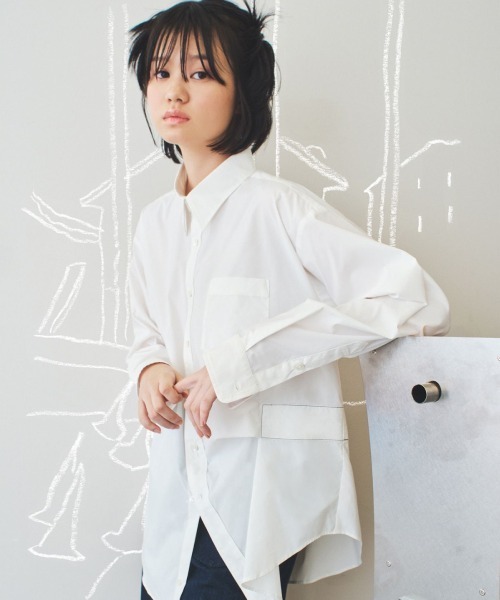soduk（スドーク）の「wrinkled shirt（シャツ/ブラウス・レディース・ホワイト/インディゴブルー・FREE）」の2枚目の写真