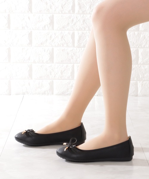 Lace Ladies（レースレディース）の「ラウンドトゥ リボン フラット バレエパンプス（バレエシューズ・レディース・ブラック系1/ベージュ系2/ベージュ系1/ブラック系2・22.5/23/23.5/24/24.5/ 25）」の8枚目の写真