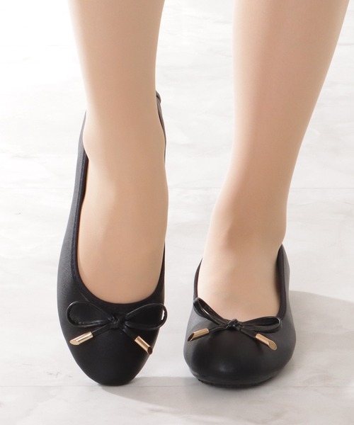 Lace Ladies（レースレディース）の「ラウンドトゥ リボン フラット バレエパンプス（バレエシューズ・レディース・ブラック系1/ベージュ系2/ベージュ系1/ブラック系2・22.5/23/23.5/24/24.5/ 25）」の12枚目の写真