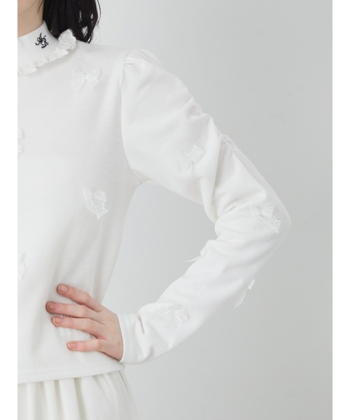 Ank Rouge(アンクルージュ)の「チビリボンTOPS(Tシャツ/カットソー・レディース・ブラック/ホワイト/A・M)」の8枚目の写真