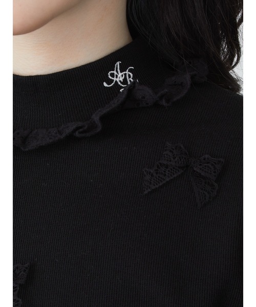 Ank Rouge(アンクルージュ)の「チビリボンTOPS(Tシャツ/カットソー・レディース・ブラック/ホワイト/A・M)」の11枚目の写真