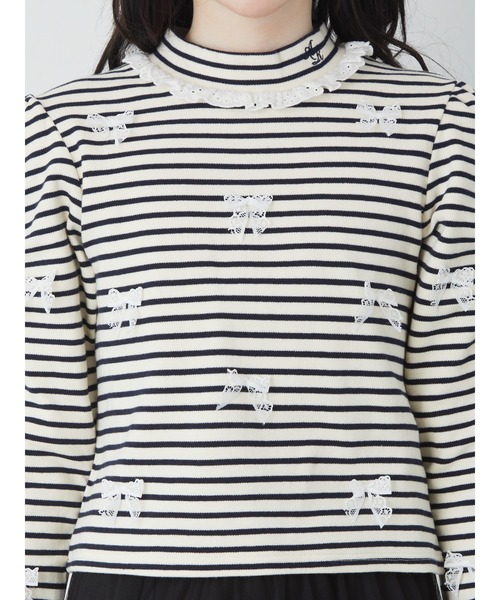 Ank Rouge(アンクルージュ)の「チビリボンTOPS(Tシャツ/カットソー・レディース・ブラック/ホワイト/A・M)」の13枚目の写真