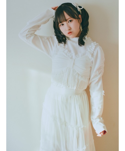 Ank Rouge(アンクルージュ)の「チビリボンTOPS(Tシャツ/カットソー・レディース・ブラック/ホワイト/A・M)」の15枚目の写真